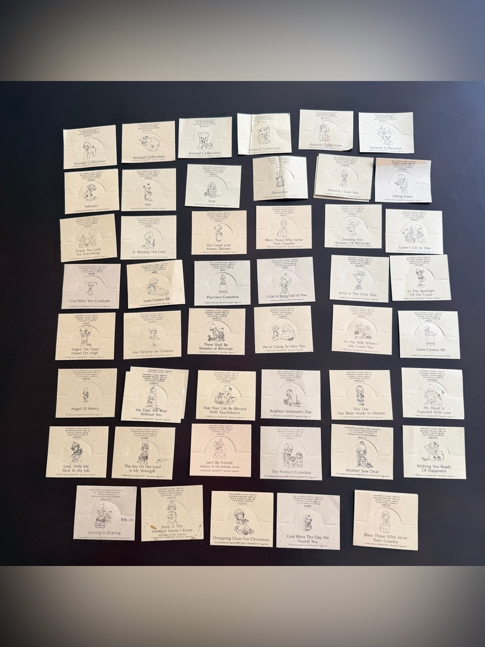Huge Vintage Lot 80s/90s Precious Moments Hang Tags Mixed Animal Religious